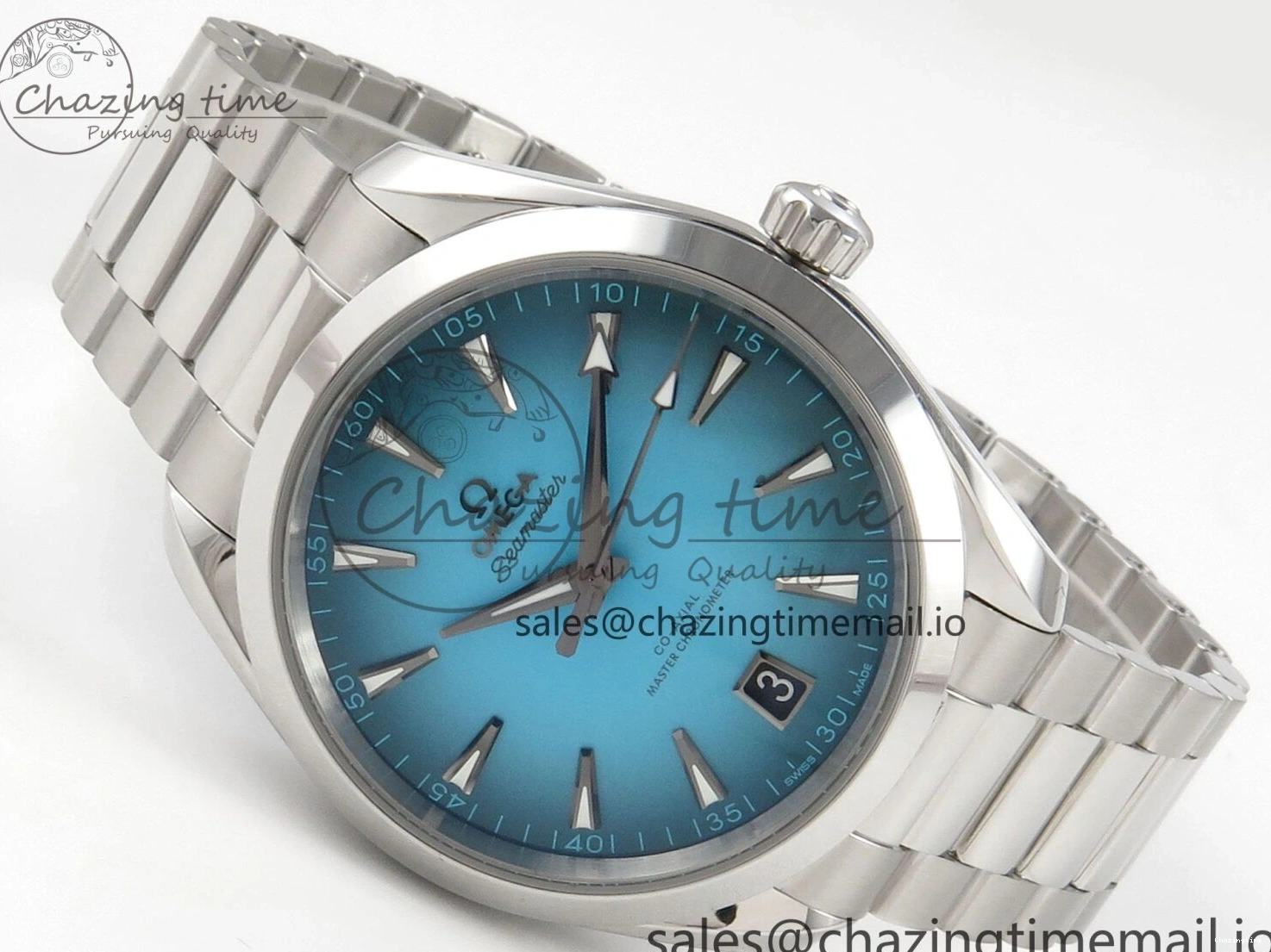 0102 Efficient Seamaster 150M SS VSF 1:1 Best Edition Turquoise Blue Dial on SS Bracelet A8900 Super Clone 7661